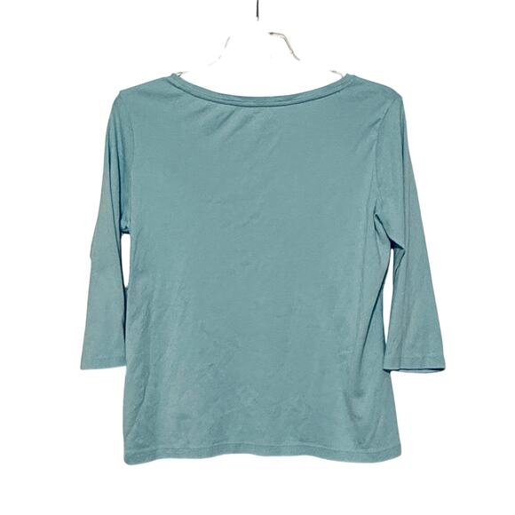 Talbots Pima Cotton 3/4 Sleeve Crewneck Tee, Size XL - Picture 2 of 3